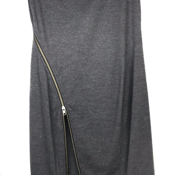 HELMUT LANG 100% Wool Zipper Dress Gray Size L - Picture 4 of 14
